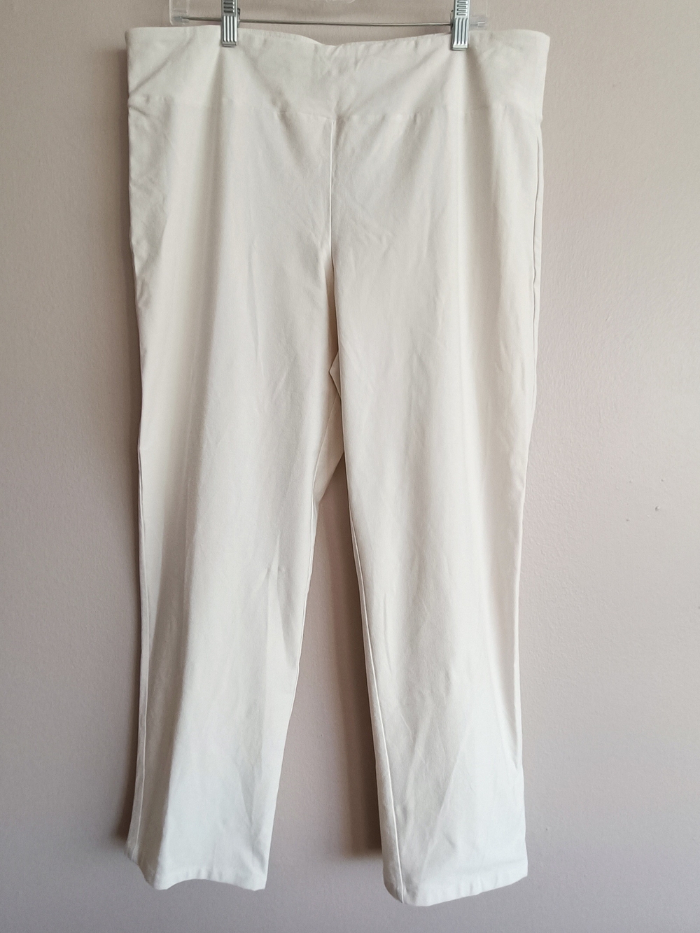 EILEEN FISHER Bone Washable Stretch Crepe Slim Ankle Pants Size 1X